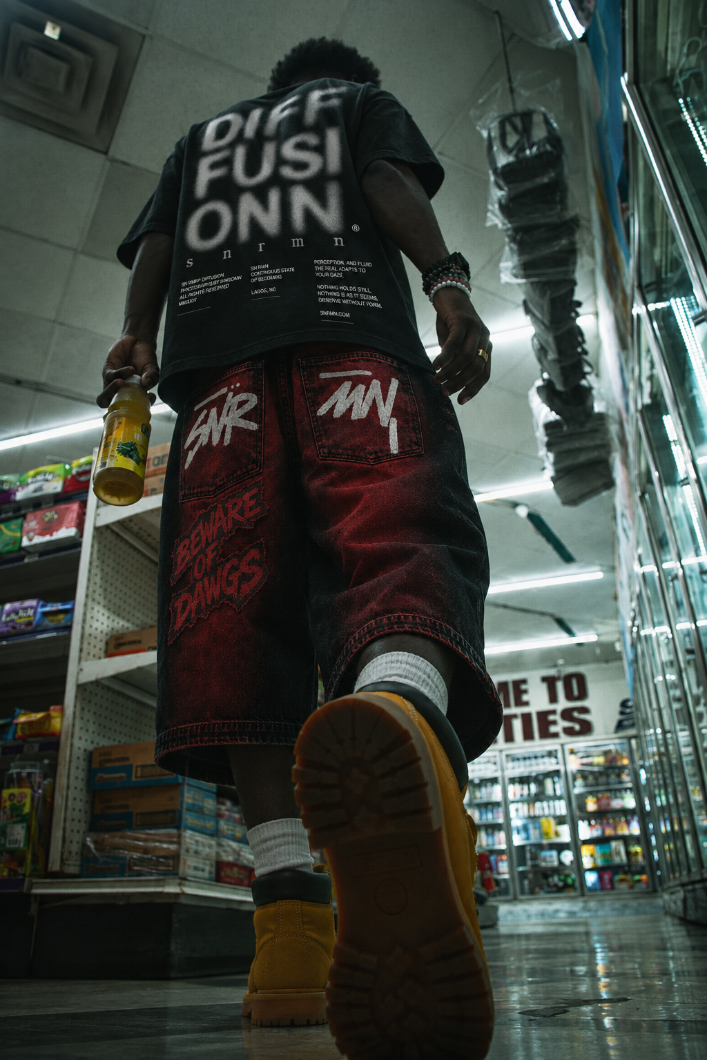 SNRMN back print convenience store editorial